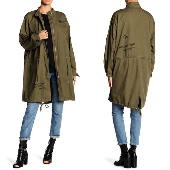 Mustard Seed Jackets & Blazers - Last☝️ Olive Cute Patch 100% Cotton Utility Jacket